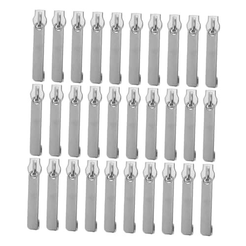 Gatuida 100pcs Detachable Metal Zipper Pull Replacement with Lock Heavy Duty Ergonomic Slider Heads for Luggage Suitcase Backpack Silver Zip Puller Repair Kit
