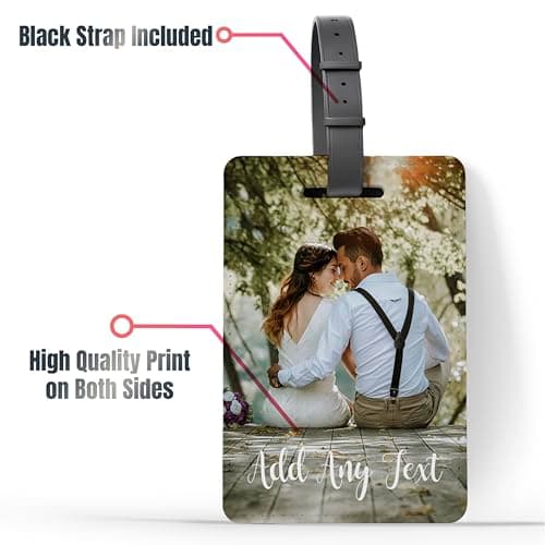 Personalised Passport Cover Holder and Custom Photo Luggage Tag Any Logo | Picture | Image Travel Holidays Wallet. — view 3