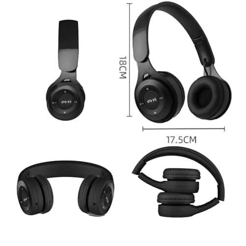 Bluetooth Headphones Over Ear, Kids Bluetooth 5.0 Wireless Headphones for Adults and Children, Foldable Lightweight Boys and Girls Headset with Microphone, SD/TF for Online Class, PC, Phone, Travel — view 4