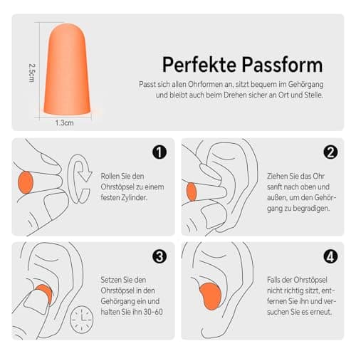 SURFOU Ear Plugs for Sleep 60 Pairs, 38dB Noise Reduction Foam Earplugs — view 2