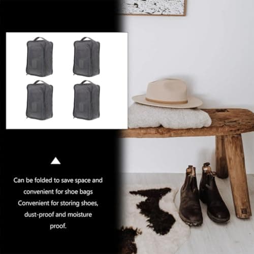 4pcs Portable Shoe Bags for Storage Polyester Zipper Bags — view 5
