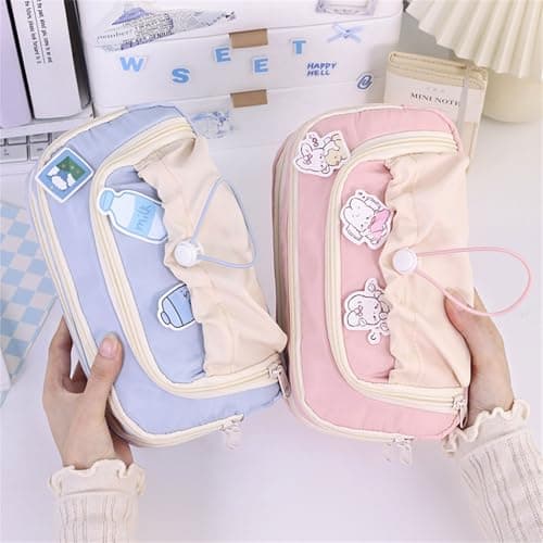 Pencil Case Multi-Layer Fabric with Large Capacity for School Supplies, Teens Kids Travel Essentials Multi-Pocket Storage for Students Art Tools — view 4