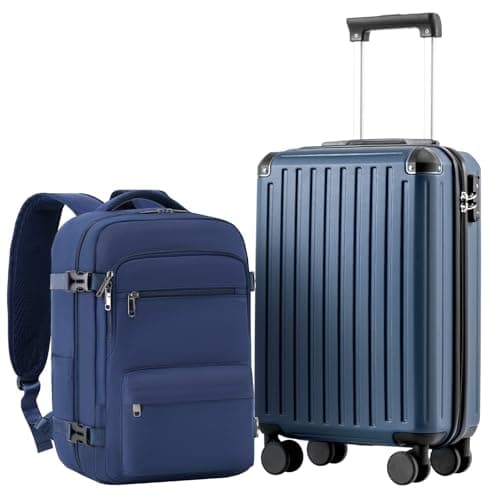 COOLIFE Cabin Suitcase 55x35x20 & Cabin Bag 40x30x20 Ryanair EasyJet PC+ABS