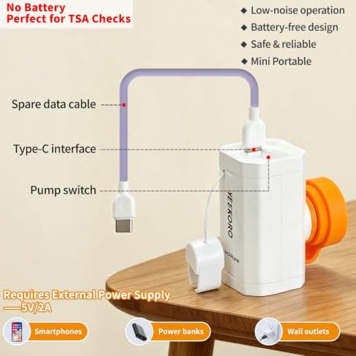 YEEKORO Vacuum Bag for Travel, Professional Vacuum Compression Bags, IPX8 Waterproof Reusable Anti Tear Space Saver Vacuum Storage Bags with Pump for Suitcase Luggage Travel — view 5