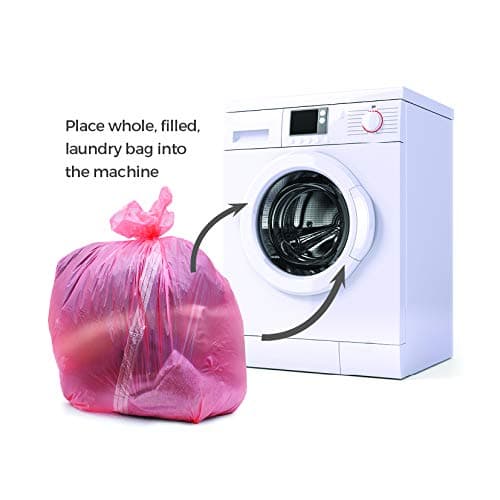 Red Laundry Bags with Soluble Dissolving Strip (Pack of 200 Bags) | Carebymail Healthcare — view 2