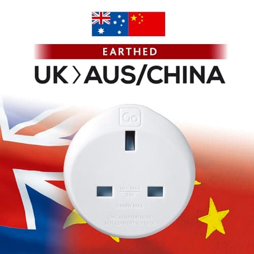 Go Travel UK to Australia and China Plug Adapter, earthed & compact — view 2