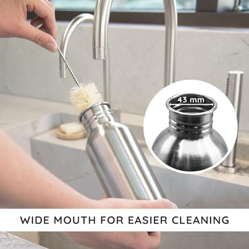 Bambaw Stainless Steel Water Bottle 500 ml | Eco-Friendly Non-Thermal | Stainless Steel Canteen | Easy to Clean | Reusable Water Bottle | Children's Water Bottle | BPA-Free Bottle — view 4