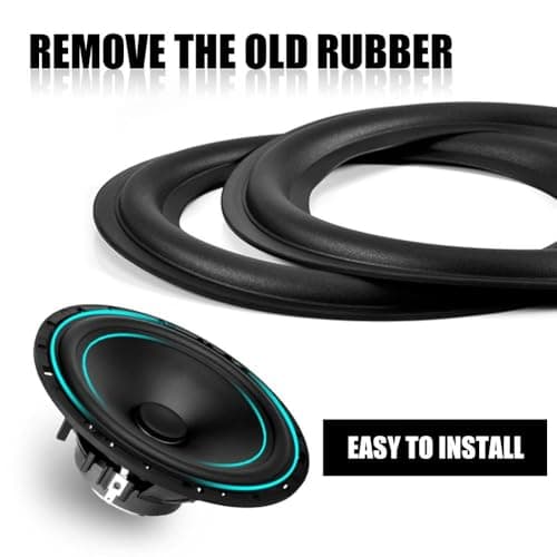 Perforated Rubber Speaker Foam Edge, 2pcs 6 inch/156mm Surround Rings Replacement Parts for Speaker Repair or DIY (Black) — view 4