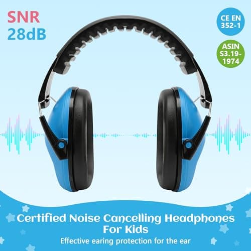 cumunebula Ear Defenders Children - Kids Ear Defenders for Autism, Toddler, Children Age 3-16 Years Old - Noise Cancelling Headphones for Kids for Concerts, Air Shows, Fireworks - 28dB SNR — view 3