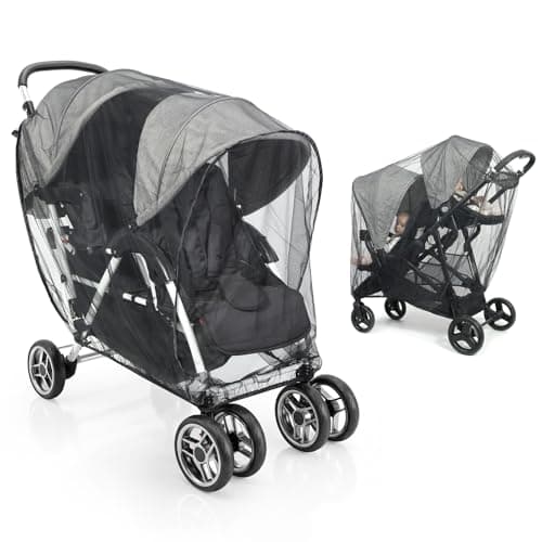 Mosquito Net for Pram, Universal, Black-Side-by-Side
