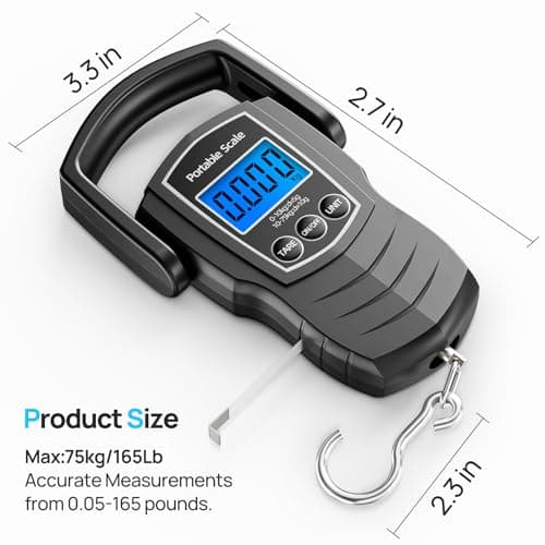 Meilen Luggage Scale, 165lb/75kg Digital Fishing Weigh Scale for Travel — view 6