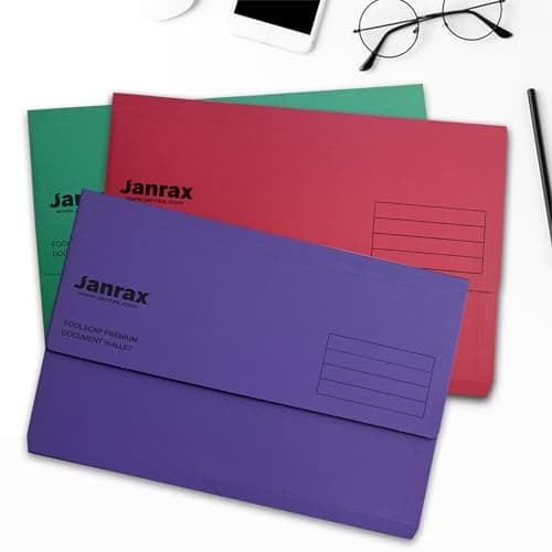 Pack of 10 Red Card Premium Foolscap Document Wallets — view 6