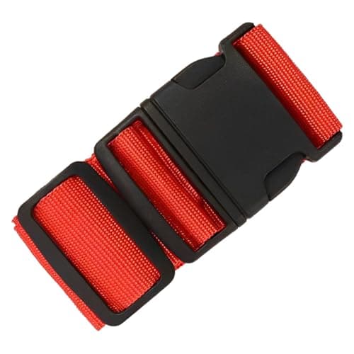 KINDOYO Luggage Suitcase Straps - Travel Accessories Thickened Luggage Belt with Quick Release Buckle, Adjustable Travel Luggage Straps for Suitcase Baggage, Red, 1 Piece