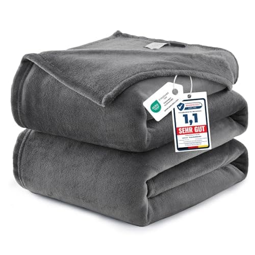 WAVVE Fleece Blanket King Size XXL Gray 7.5ft x 9ft - Fluffy Soft Warm Versatile Extra Large Throw Blanket for Bed/Sofa/Couch Gray, 270x230 cm