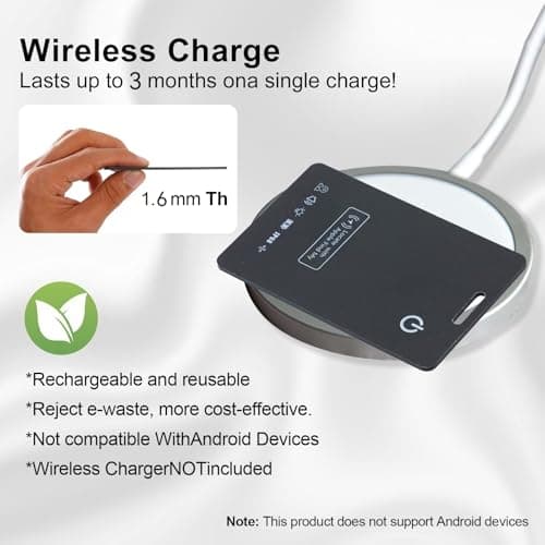 [Apple MFi Certified] LBPRT Airtag Card Rechargeable Wallet Tracker Thin 1.6mm 4 Pack, Smart Air Tag Work with Apple Find My (iOS Only, Android not Supported), Item Finder Locator for Luggage Suitcase — view 2