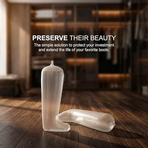 Artibetter Inflatable Plastic Boot Shapers with Efficient Space Organisation and Crease Prevention for Tall Boots 2 Pairs Suitable for Wardrobe and Suitcase Storage — view 3