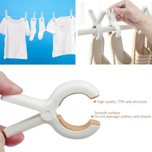 SWKJ 6 PCS Beach Towel Clips for Sun Loungers, Large Beach Towel Pegs — view 4