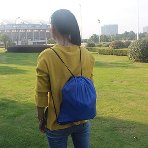 2pcs Waterproof Drawstring Shoe Bag for Swimming Travel Two Pack Blue — view 5