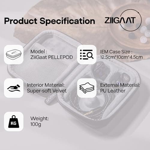 Linsoul ZiiGaat PELLEPOD Leather Earbud Case, Waterproof IEM Storage Box — view 6
