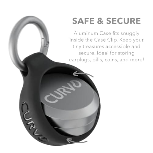 CURVD Premium Carrying Case - Durable Travel Keychain Container, Waterproof Holder for Earplugs, Pills, Coins Compatible with Loop, Eargasm & Vibes, Mini Purse Pill Box Container (Black) — view 4