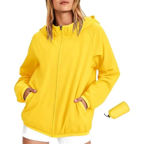 Anbiryeik Packable Waterproof Jacket Women Lightweight Breathable Raincoat with Pockets Windproof Softshell Outdoor Rain Jacket Functional Outwear for Walking Hiking Travel Running Cycling Grey XL