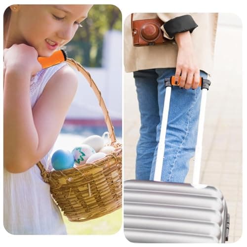 Yolev 2 Pack Luggage Handle Wraps for Suitcase, Bright Color Comfort Soft Handle Covers Suitcase Luggage Handle Wrap Luggage Tag Wraps Travel Accessories (Orange) — view 6