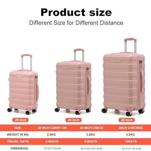 RMW Suitcase 2 Piece Cabin 20" Large28 Check in Luggage Hard Shell — view 4