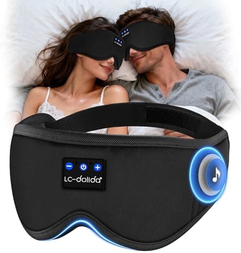 LC-dolida Bluetooth Sleep Eye Mask Headphones,15H Battery & Total Blackout