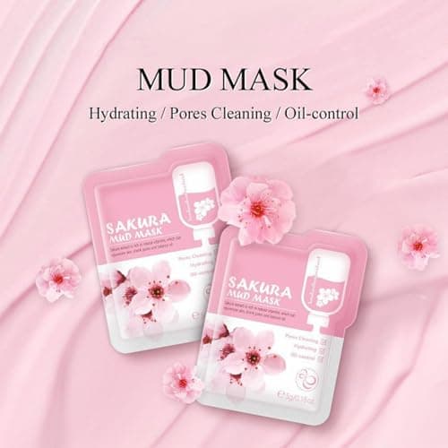Skin Care Sets & Kits For Women Gifts, Sakura Pamper Gifts for Women, Travel Skincare Set for Brightening - Cleanser, Serum, Cream, Eye Serum, Face & Mud & Sleep Mask*2, Brush, Headband — view 4