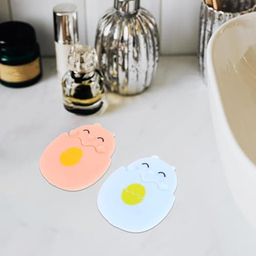 2pcs Mini Travel Soap Sheets for Outdoor Adventures, Pink and Blue — view 4