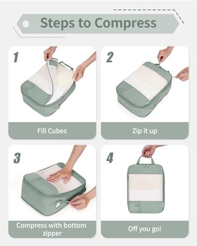Narwey 5 Set Compression Packing Cubes for Suitcases and Backpack, Suitcase Organiser Bags Travel Packing Cubes Shoes Bags for Carry on Hand Luggage Travel Essentials Bag (Combined Color) — view 6