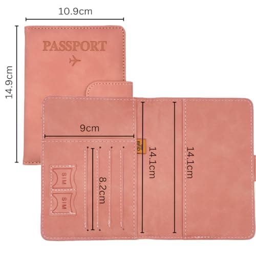 BRELIE RFID Blocking Passport Wallet with Magnetic Strap – The Ultimate Travel Companion, Passport Holder Cover Wallet Case, Vegan Leather Travel Wallet with RFID Blocking (Grey) — view 5