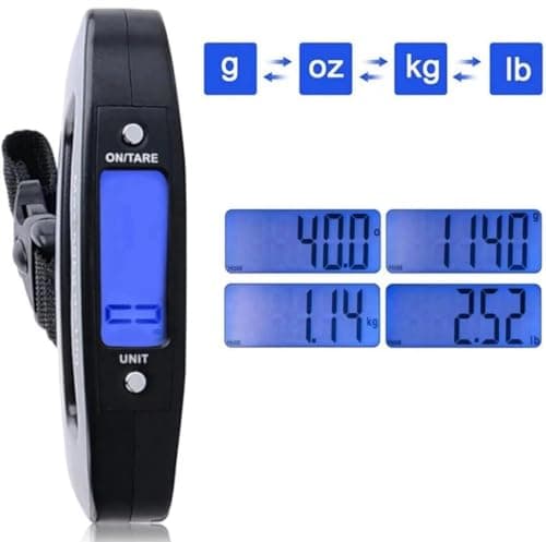 Luggage Scale | Portable Digital Weight Scale for Travel | Suitcase Weigher with Tare Function | 110 Lb/ 50Kg Limit | Black — view 6