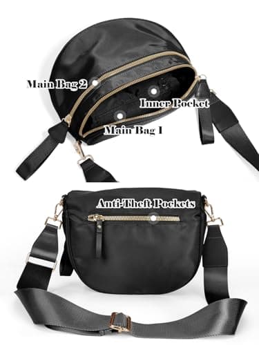 Pure Colour Crossbody Bag Bum Bag for Women,Spacious Purse Fanny Packs Belt Bag,Oversized Bum Bag, Colour Bum Bag-Black, 11.0 Inches X 8.6 Inches X 4.5 Inches, Casual — view 4