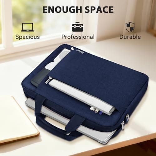 Ferkurn Laptop Bag Case for Women Men, Messenger Briefcase Computer Bag with Shoulder Compatible with Macbook Pro/Air, XPS Latitude, HP Pavilion, ASUS, Acer, Samsung, Blue, 15 15.6 16 Inch — view 6