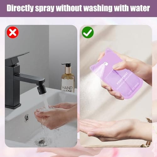 3pc Hand Sanitizer Spray For Woman, Power Mist Hand Sanitiser Mini For Travel Protective Case with 3 Bonus Cat Ears (Pink Blue Purple) — view 3