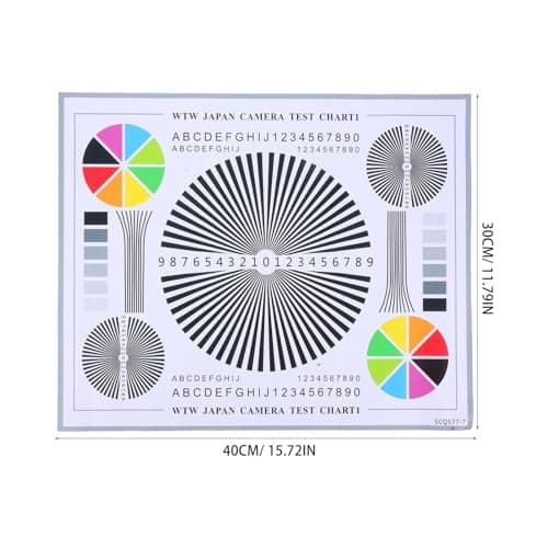 OKUMEYR Camera Focus Test Chart Lens Calibration Card Color Wheel for Cctv Installation and Monitoring Indoor Outdoor Use Lens Adjustment Tool — view 2
