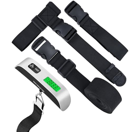 Add a Bag Luggage Strap - Heavy Duty Adjustable Suitcase Belt - Travel Accessory for 3 pcs Luggage Connecting, Luggage Scale + 3 Pack Straps, XL