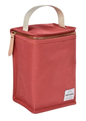 Béaba - Insulated Baby Meal Pouch - Large Capacity - Thermal Bottle Storage - Bag for Carrying Full Meals - Foldable - Soft Waterproof Material - Terracota — view 3