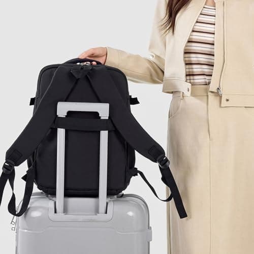 Treer Ryanair Cabin Bags 40x30x20cm Underseat Travel Backpack Cabin Bag Carry on Water Resistant Hand Luggage for Airplanes, Multiple Pockets Rucksack for Men and Women (Black,40x30x20cm) — view 2