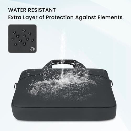 HEDUGO Laptop Bag Case 15.6 16 17 Inch Waterproof Computer Sleeve Messenger Bag with Adjustable Shoulder Strap Unisex Briefcase Carry Case for Work School Travel,Fit 15.6 to 17 Inch Laptops — view 5