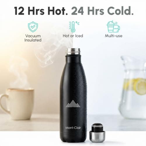 Insulated Stainless Steel Water Bottle 500 mL Leakproof BPA Free — view 2