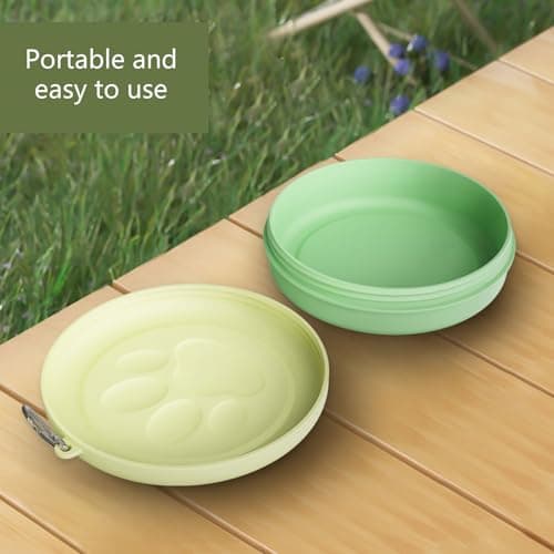 Pet Feeder Watering Can Travel Dog Bowl with Lid Cover for Walking, Travel, Camping and Hiking Portable Cat Water Travel Dog Food Bowl with Lid — view 6