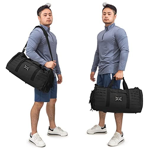 QT&QY 40L Military Tactical Duffle Bag for Men Sport Gym Fitness Tote Travel Training Workout with Shoe Compartment Football Weekender — view 6