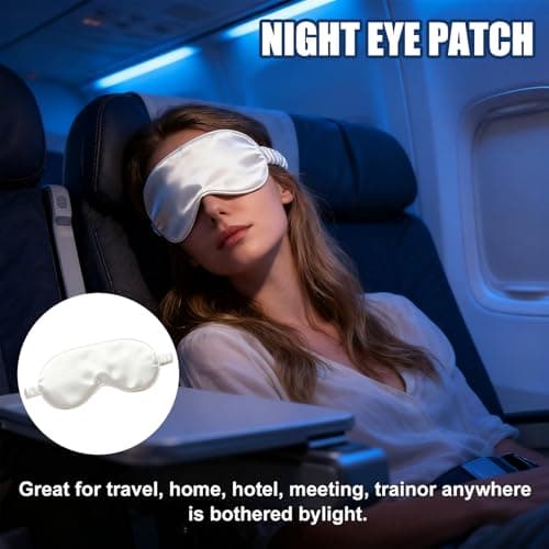 Sleep Silk Sleep Comfortable Blindfold Eyeshade Satin Eye Covers Eye for Girls Women Kids Favor- White — view 4