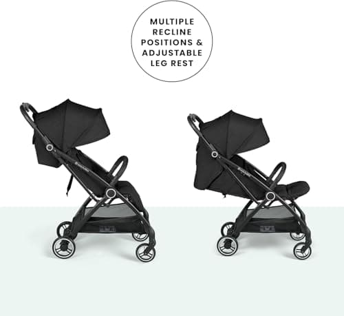 Ickle Bubba Aries Autofold Stroller – Lightweight Compact Fold Travel Pushchair, One-Hand Auto-Fold, Only 6.1kg, Birth to 22kg, Multi-Position Recline, UPF 50+ Hood (Black) — view 5