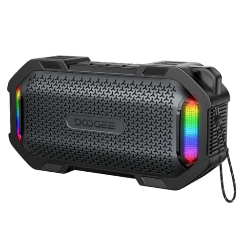 DOOGEEEco MagGrip Magnetic Portable Bluetooth Speaker, IP67 Waterproof Wireless Portable Speakers Bluetooth with RGB Light, 10W Loud Stereo TWS Pairing Bluetooth Speakers for Outdoor Kitchen - Black