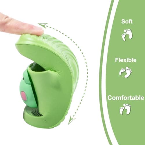 Fadezar Kids Sliders Toddler Summer Slippers for Boys Girls Beach Flip Flops Anti-slip Pool Shower Slide Sandals for Children Green 762 Toddler UK 7.5/8 (Label Size 170mm) — view 3