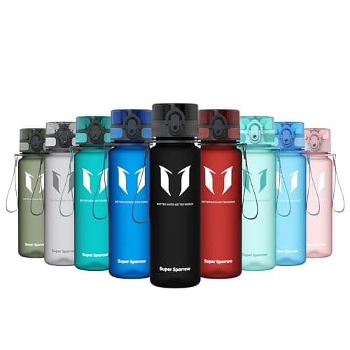 Super Sparrow Sports Water Bottle - 500ml - Non-Toxic BPA Free & Eco-Friendly Tritan Co-Polyester Plastic - For Running, Gym, Yoga, Outdoors and Camping