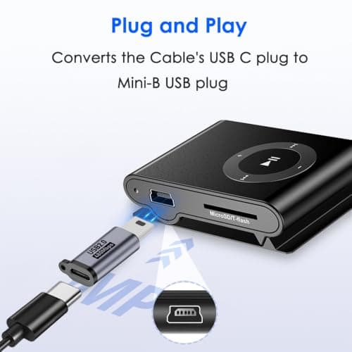USB C to Mini USB Adapter, Type C Female to Mini USB 2.0 Type-B Adapter — view 3